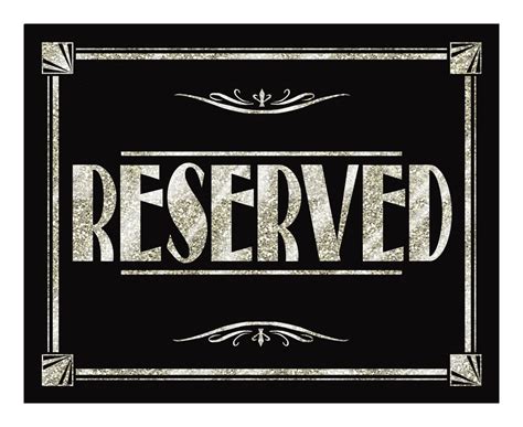 Reserved Signs Printable